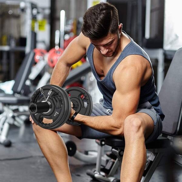 Olympic 2" Barbell Solid Dumbbell Weight Lifting Bars With Rotating